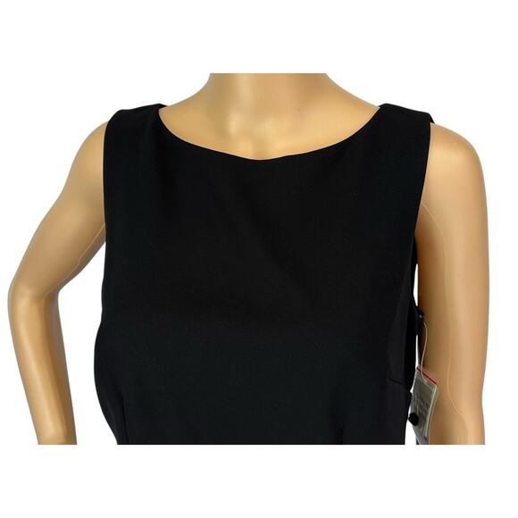 2/$30 NWT David Warren NY Layered Sheath Dress Black Sleeveless Size 8 - Picture 7 of 11